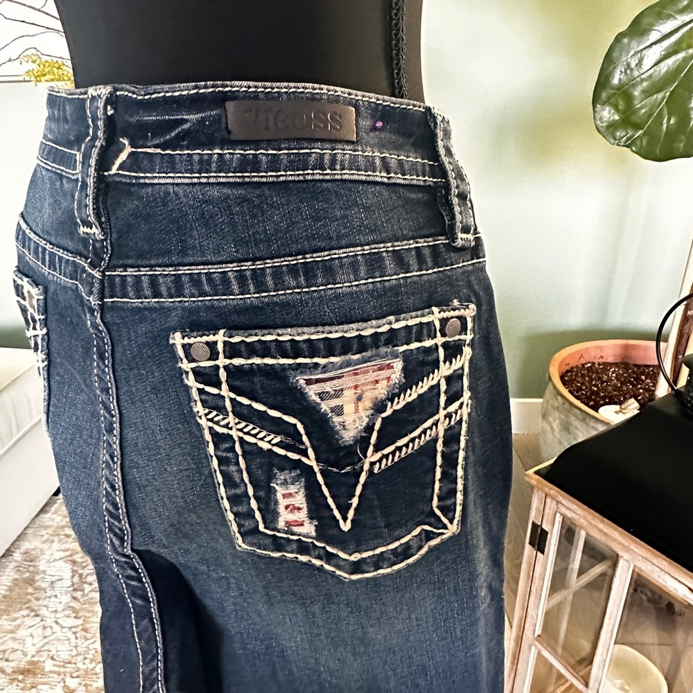 Vigoss Women's Dark Blue Boot Cut Jeans - Picture 5 of 6